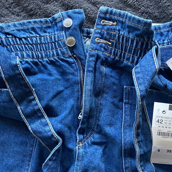 Zara Denim Paper Bag Shorts - size 10 - brand new - Picture 4 of 4